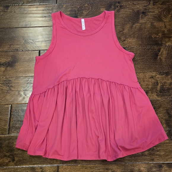 NWOT MTS Babydoll Tank Top Pink Size M - Picture 2 of 5